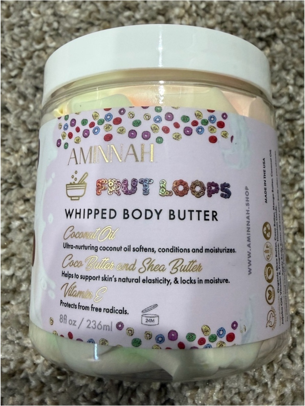 Aminnah Frut Loops Whipped Body Butter NEW